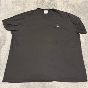 Lacoste Shirt Mens 4XLB Black V Neck Pima Cotton Undershirt ***